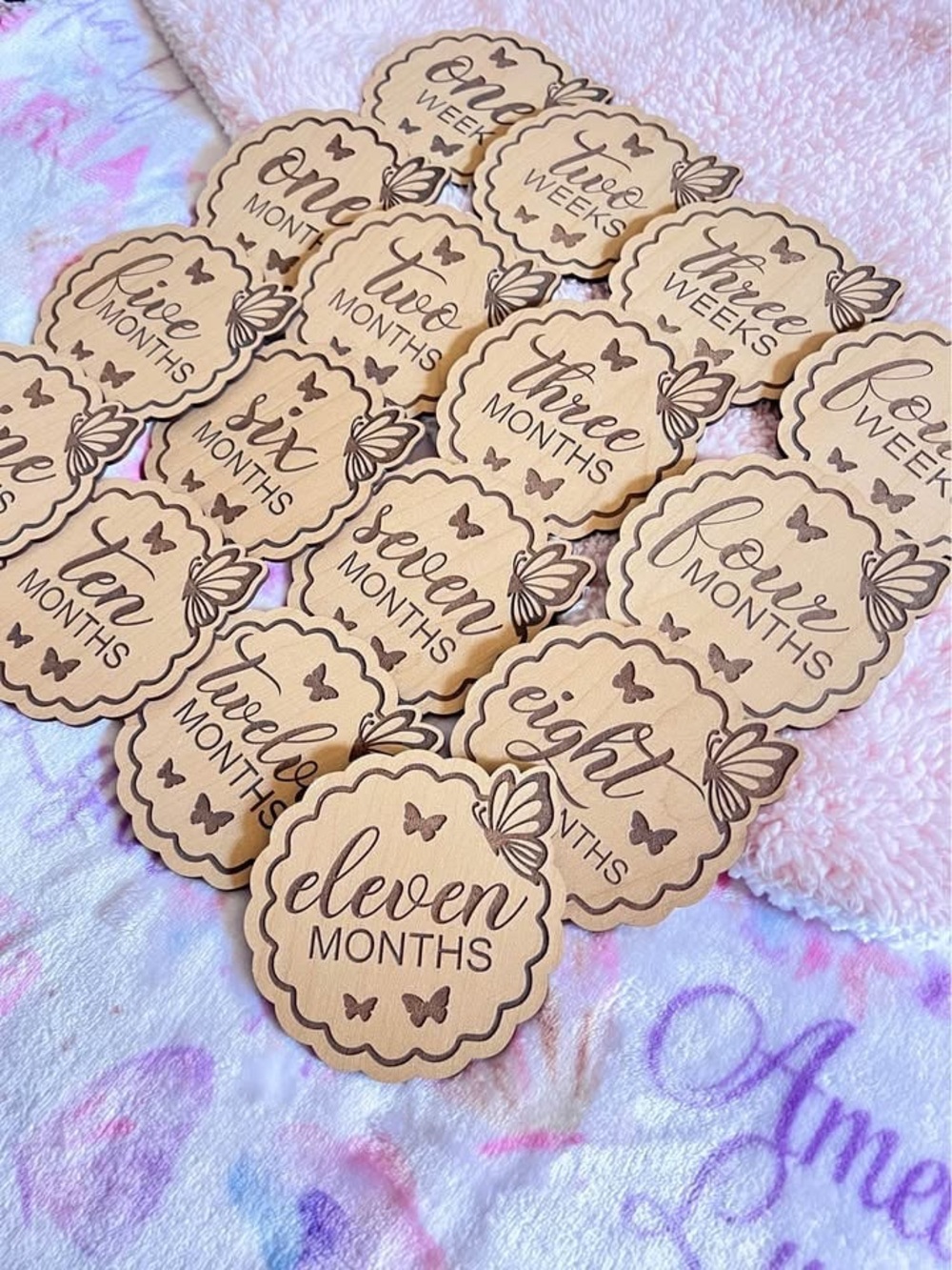 Wooden Baby Milestone - Brand New - Engraved